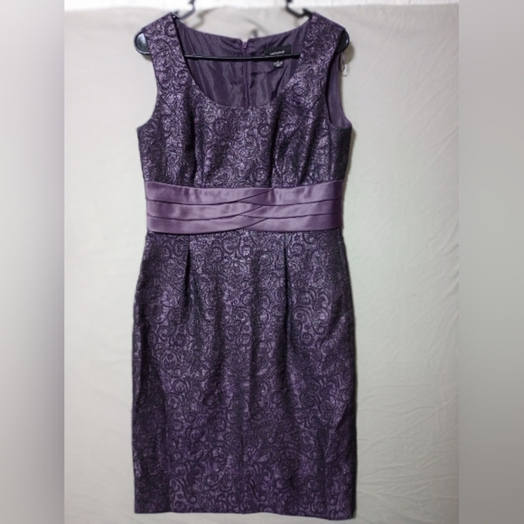 R&M Richards Women’s Two-Piece Lace Overlay Dress with Jacket Purple Sz 8 - Picture 3 of 11